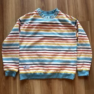 Aldi Gear 2024 Unisex Striped Pullover Sweatshirt Crewneck Pullover Spring SZ M